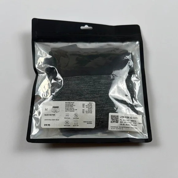 Fabletics The 5in Blueprint Men's Boxer Brief‎ - Black Heather Size M