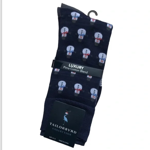 Tailorbyrd Men’s Snowman Holiday Dress Socks