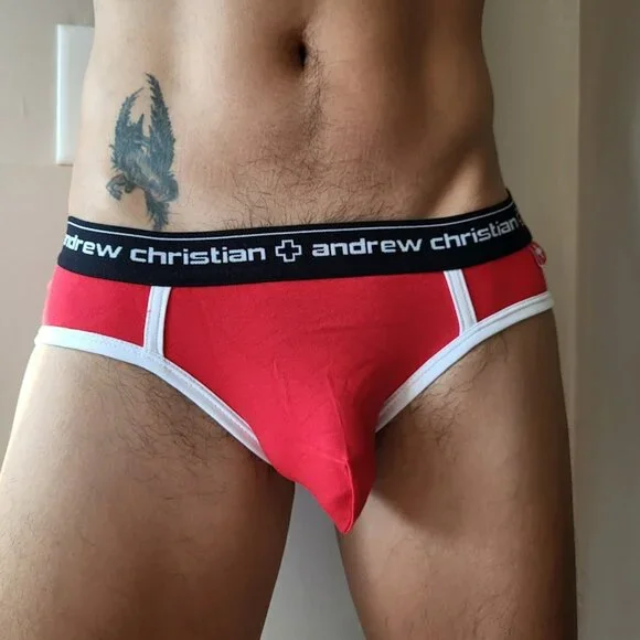 Andrew Christian Vintage Briefs Large Red NEW