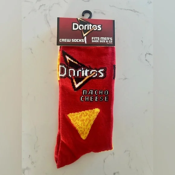 Doritos Nacho Cheese Crew Socks – Fits Men’s Shoe Size 6–12 | NWT