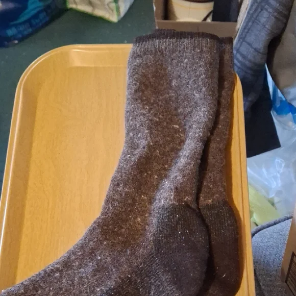 Men's Brown Wool Crew Socks - Pack