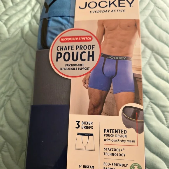 Jockey Everyday Active  Men's Boxer Briefs - New Box of Three Size L 36-38