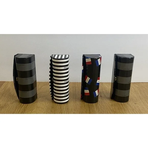 Lancome‎ Lot of 4 Lipstick Case Holders Mirror Full Size Lipstick Black White