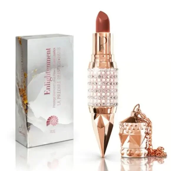 La Prestige Paris Enlightenment Diamond Lotus Flower Velvet Lipstick NEW