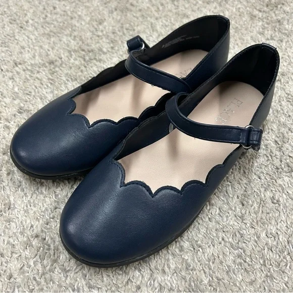 Place Navy Scalloped Mary Jane Shoes