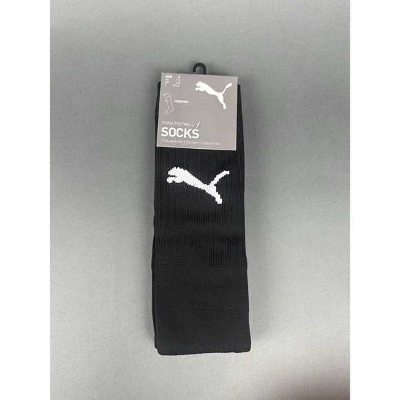 Puma Team Liga Football Soccer Socks Black/White Men's Size 3 L (US 7-9) NEW
