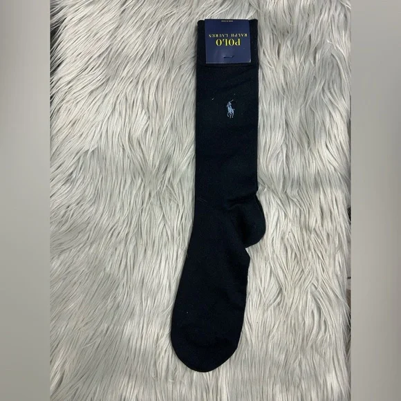Polo Ralph Lauren Navy Blue Dress Socks Men’s Classic Crew Logo New w/ Tags