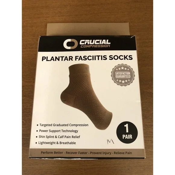Crucial Compression Plantar Fasciitis Socks Size M 1 Pair Unisex