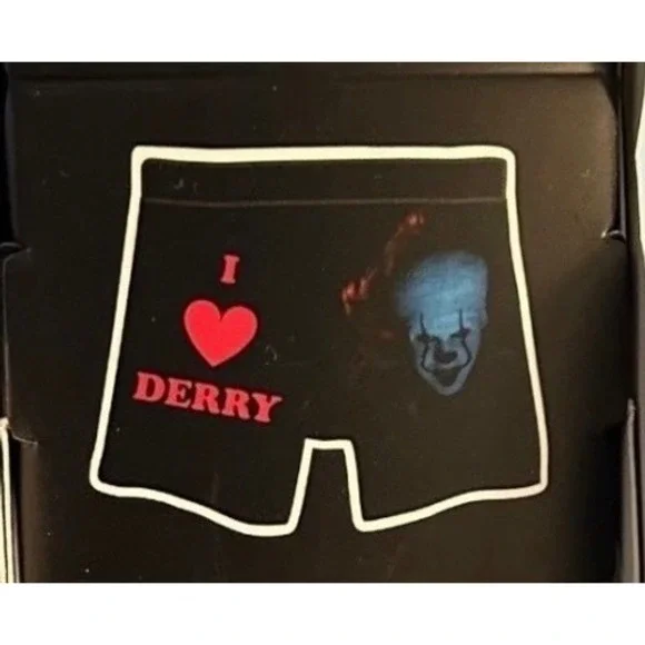 IT Chapter Two Pennywise Mens Boxer Briefs I Heart Derry Black Large 36-38 NEW