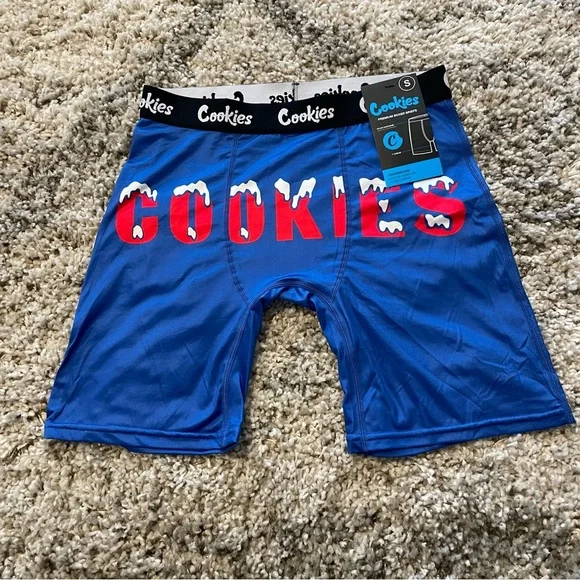 NWT Cookies Premium Boxer Briefs Moisture Wicking Stretch in Blue Size Small