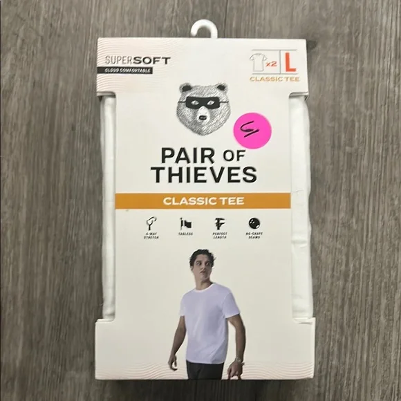 Pair of Thieves SuperSoft Classic Tee 2-Pack White Mens Large 105030-1000-L