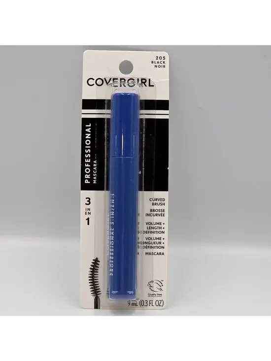 Covergirl Professional Mascara Curved Brush Volume Length Definition #205 Blk
