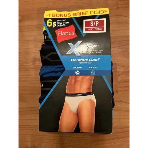 Hanes Premium Men's X-TEMP Comfort Cool Tagless 6 Low Rise Briefs Size S 28-30
