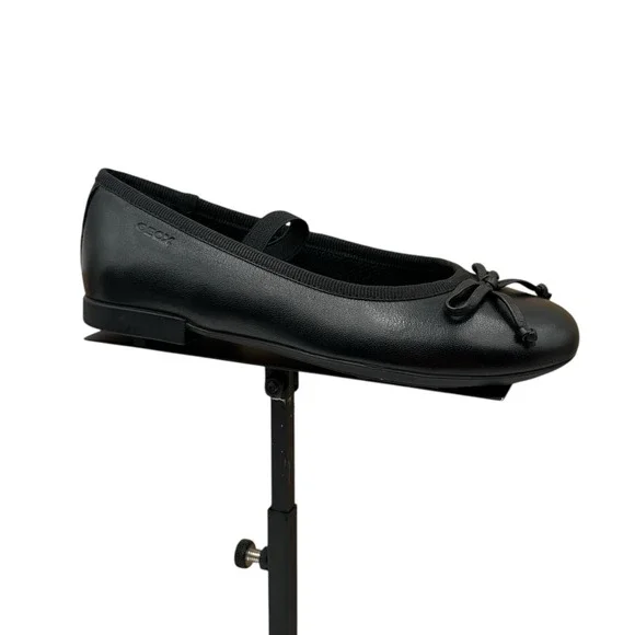 Geox Little Girls‎ Leather Plie Ballet Flats Size 11 Solid Black Lightweight