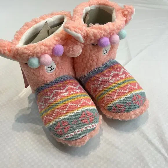 Totes Toasties Kids Llama Slippers New Size 13-1