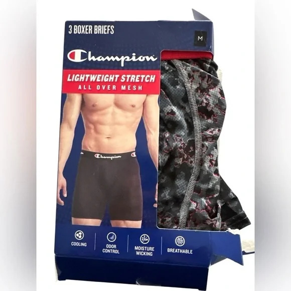 Men’s Champion Boxer Briefs 2 Pair Only Size Medium Lightweight Stretch