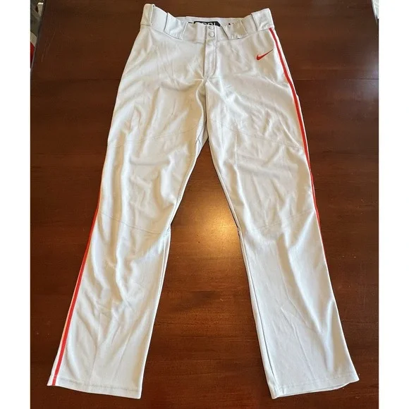 Nike Men's Baseball Pants Gray with Red‎ Stripe Size L