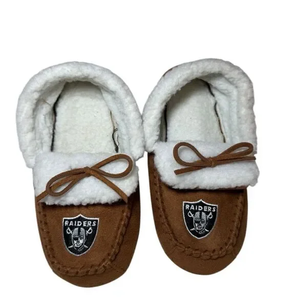 FOCO Raiders Brown and White Slippers for Kids
