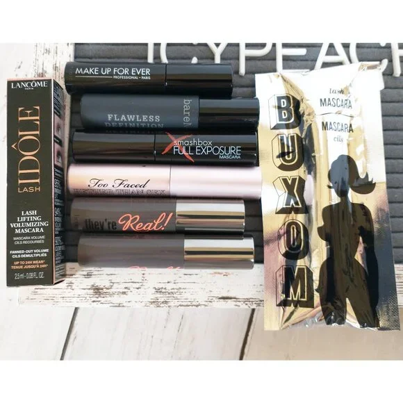 Mascara Bundle Travel Size 8 Piece Black Volumizing Lengthening Curling Lifting