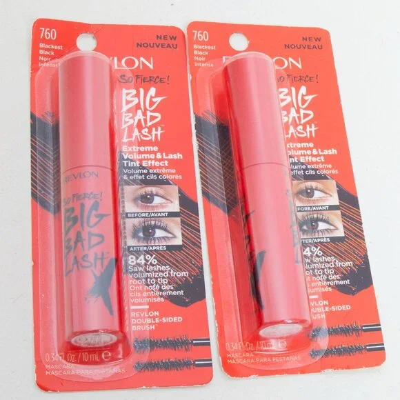 REVLON So Fierce Big Bad Lash - Blackest BLack #760 - extreme volume -set of 2