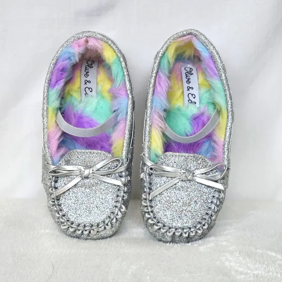 OLIVE & EDIE | Kid's Glitter Slip-On Moccasin