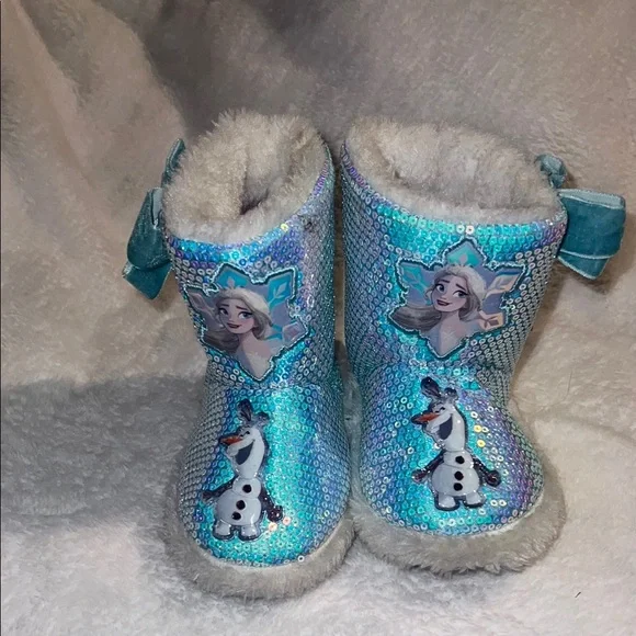 Disney Frozen Elsa & Olaf Sequin Toddler Boots - Blue