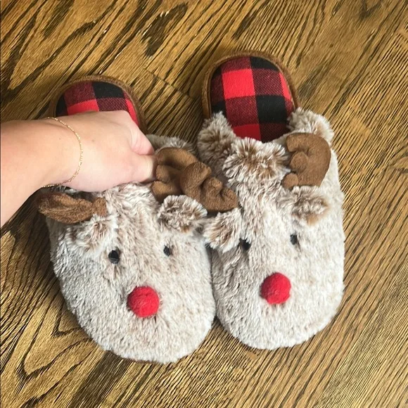 Kids Reindeer Slippers