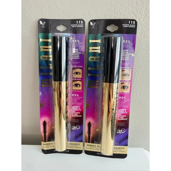 Milani Mascara Womens 0.39oz Intense Black Anti-Gravity 2-Pack NWT