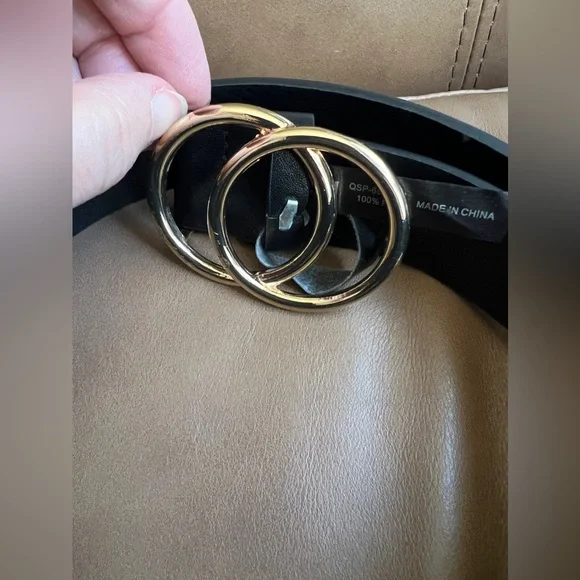 Shein black and gold belt