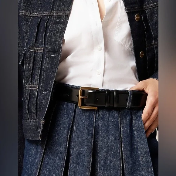 J Crew CREAM Wide belt in spazzolato leather CB498