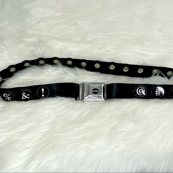 Seatbelt Belt with Bottle Cap Signs