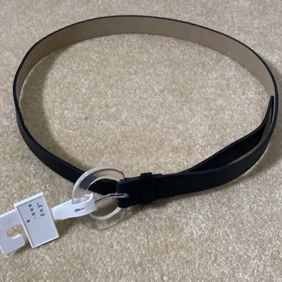 Women’s Black Belt with Clear Buckle M -NWT