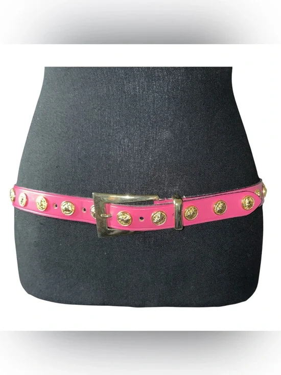 The Limited leather Pink gold coin Belt Size L