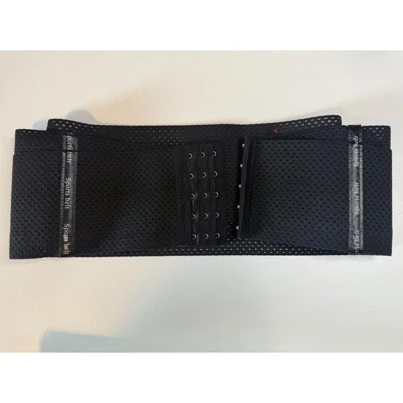 Black Mesh Waist Trainer Sports Belt Adjustable Hook Eye Closure XXL