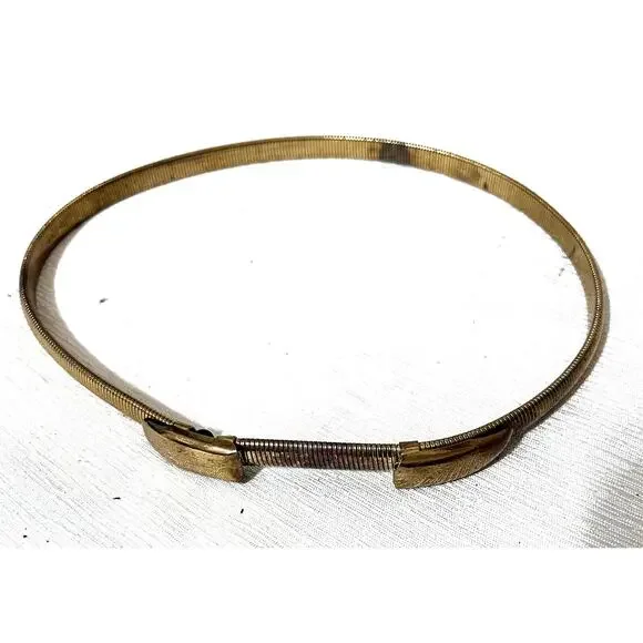 Vintage 70s Skinny Gold Metal Belt Chain slinky snake stretchy womens S 28