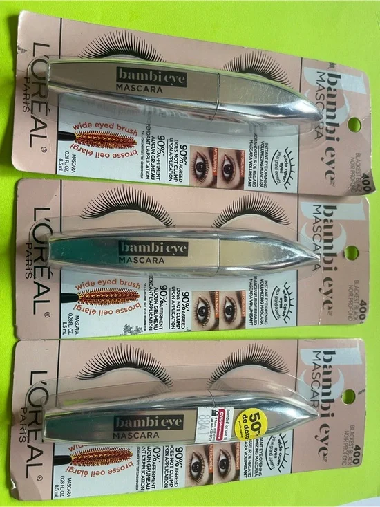 3 L'Oreal Bambi Eye Mascara - Silver Packaging