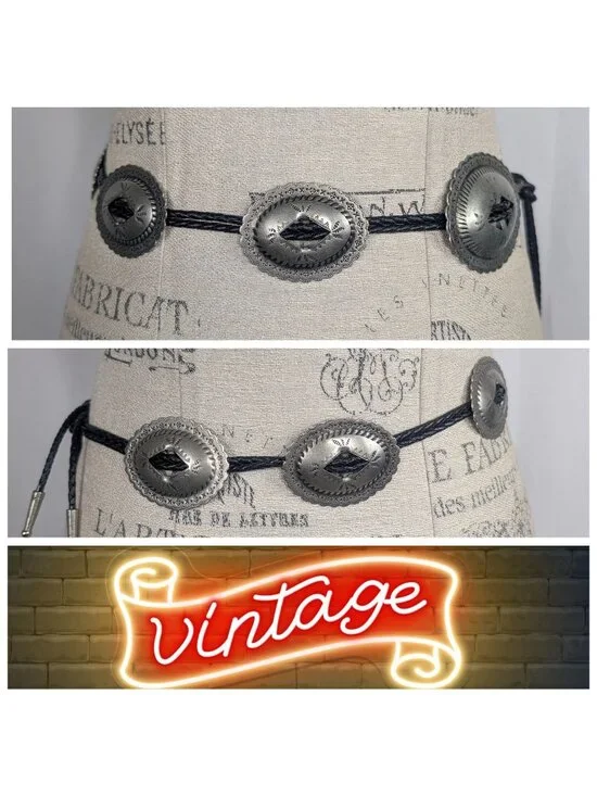 Vintage 90s Conch Braided Belt Small Western Native