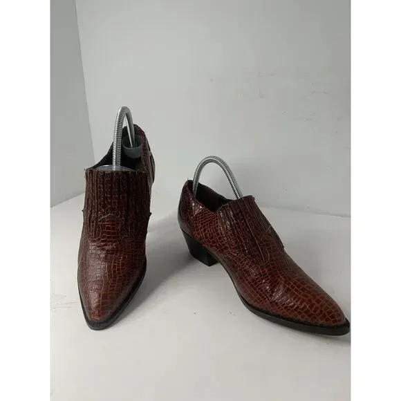 Dingo‎ Womens 8.5M Snakeskin Look Leather Shoe Boots Excellent Condition