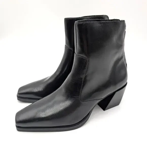 Vince Camuto Viltana Ankle Bootie Square Toe Women's Black Size US7.5M EU38