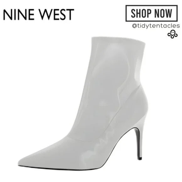 Nine West Jory‎ 3 Ankle Boots Booties Women's Size 7 in White