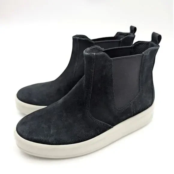 Ecco Soft 9 Classic Chelsea Boots Sneakers Women's Suede Black Size US5.5 EU36