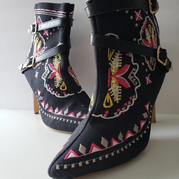 Boho Embroidered booties