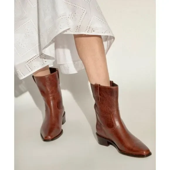 Tory Burch City Western Brown Boots Women’s Size 8