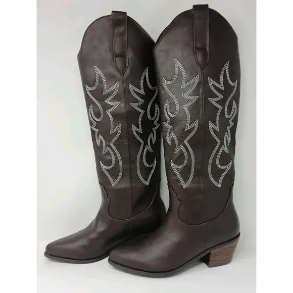 Billini Urson Dark Brown Western Cowboy Boots Women Size US 7 New With Box B992