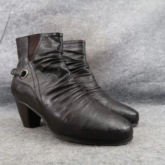 Spring Step Shoes Womens 39 Patrizia Bootie Block Heel Slouchy Leather Fashion