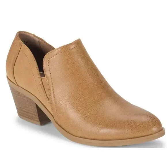 BareTraps Ankle Boots Size 10 Tan‎ Block Heel Cushioned Insole Lightweight NEW