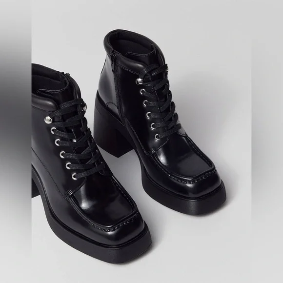 NEW☄️Vagabond Shoemakers Brooke Lace-Up Square Toe Ankle Boot, Black Size 8|38
