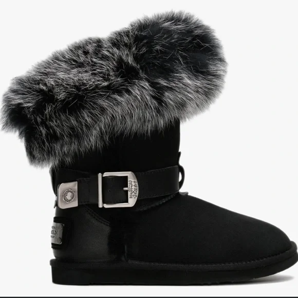 Australia Luxe Collective Tsar short black double faced sheepskin Boot 7 black