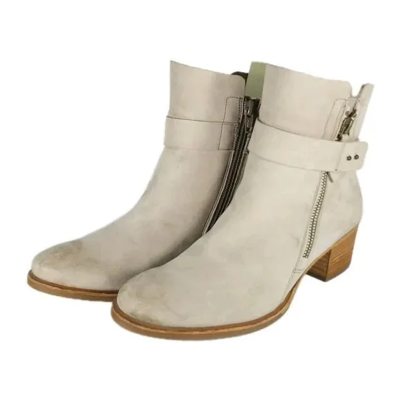 PAUL GREEN Women's Sherida US7,5 AU5 Taupe Nubuck Suede Heel Ankle Booties