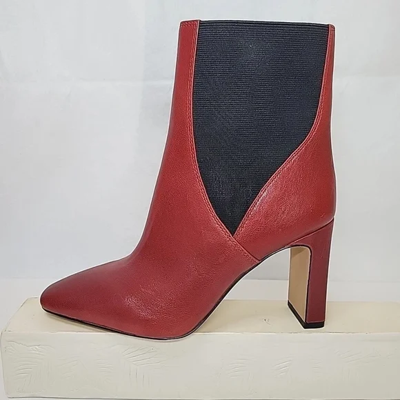 Vince Camuto Red and Black Ankle Boots